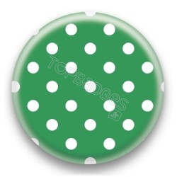 Badge Vert fonce et Pois Blancs