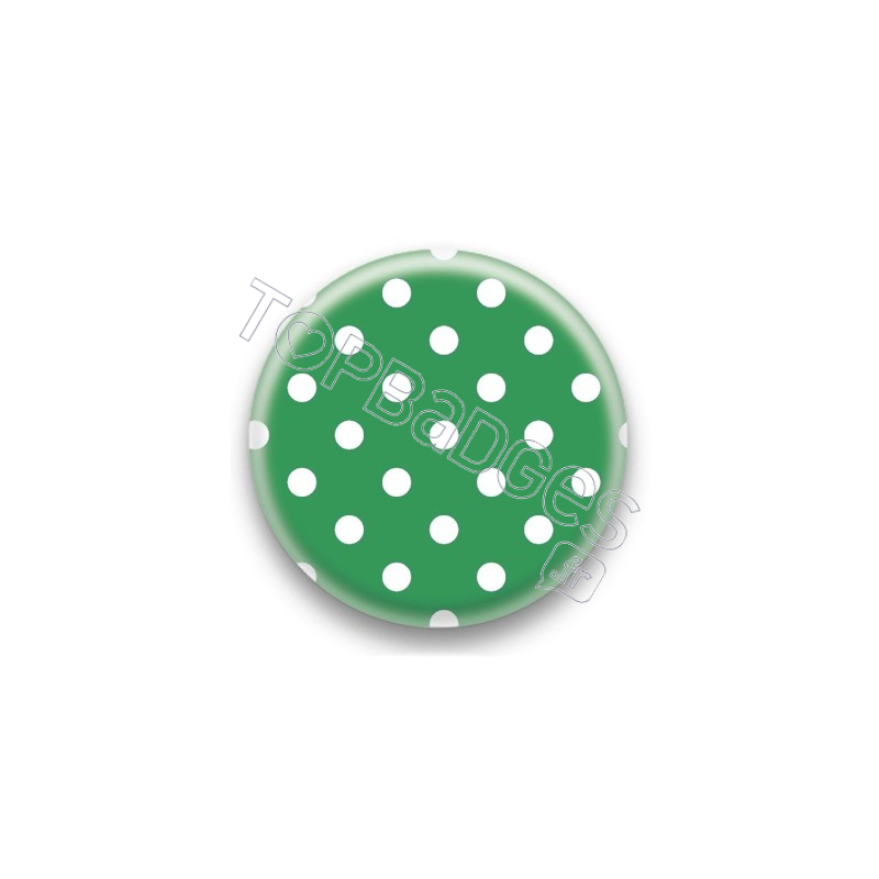 Badge Vert fonce et Pois Blancs