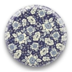 Badge fleurs bleus