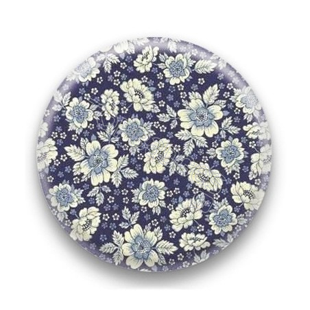 Badge fleurs bleus