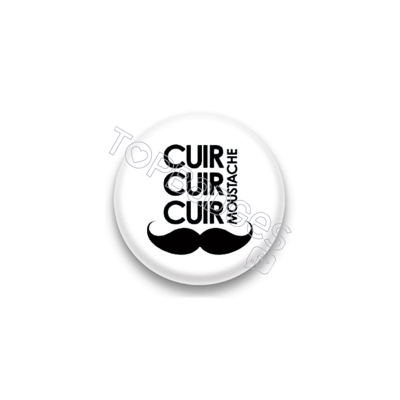 Badge cuir cuir cuir moustache