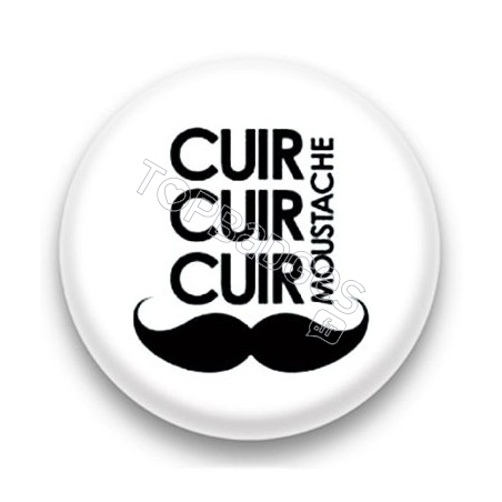 Badge cuir cuir cuir moustache