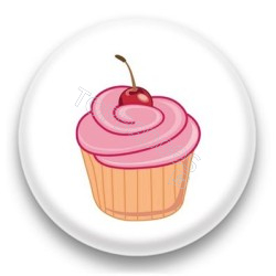 Badge Cupcake cerise