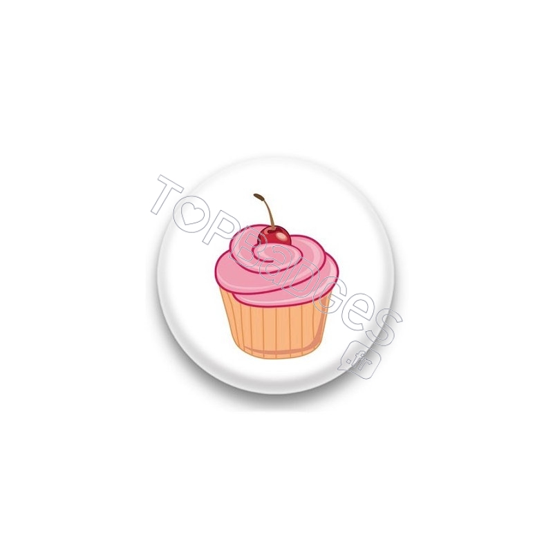 Badge Cupcake cerise