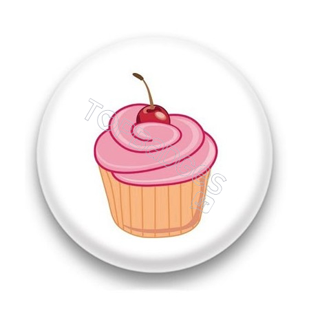 Badge Cupcake cerise