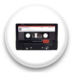 Badge Cassette Audio noire