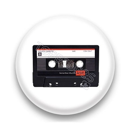 Badge Cassette Audio noire