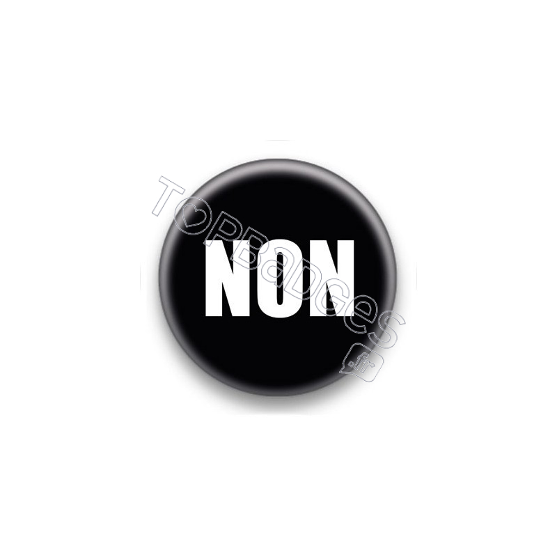 Badge Non fond noir