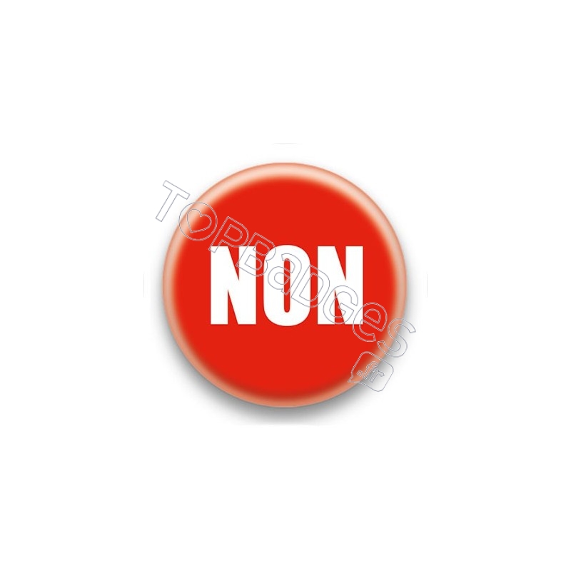 Badge Non fond rouge