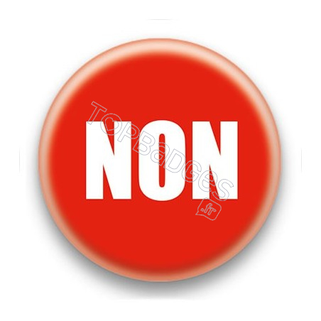 Badge Non fond rouge