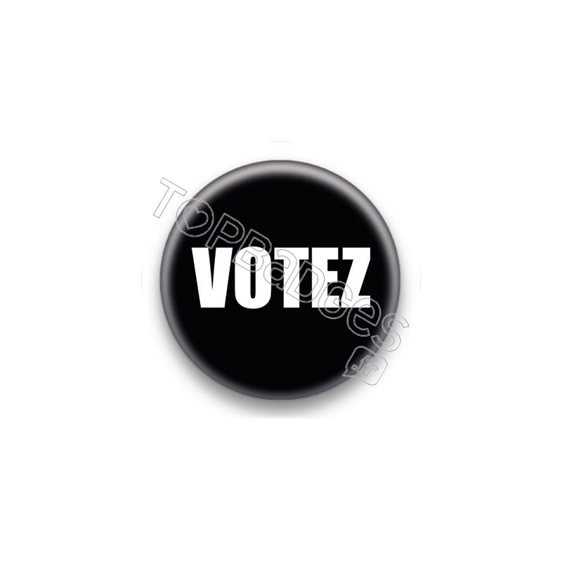 Badge Votez fond noir