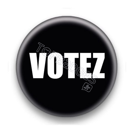 Badge Votez fond noir