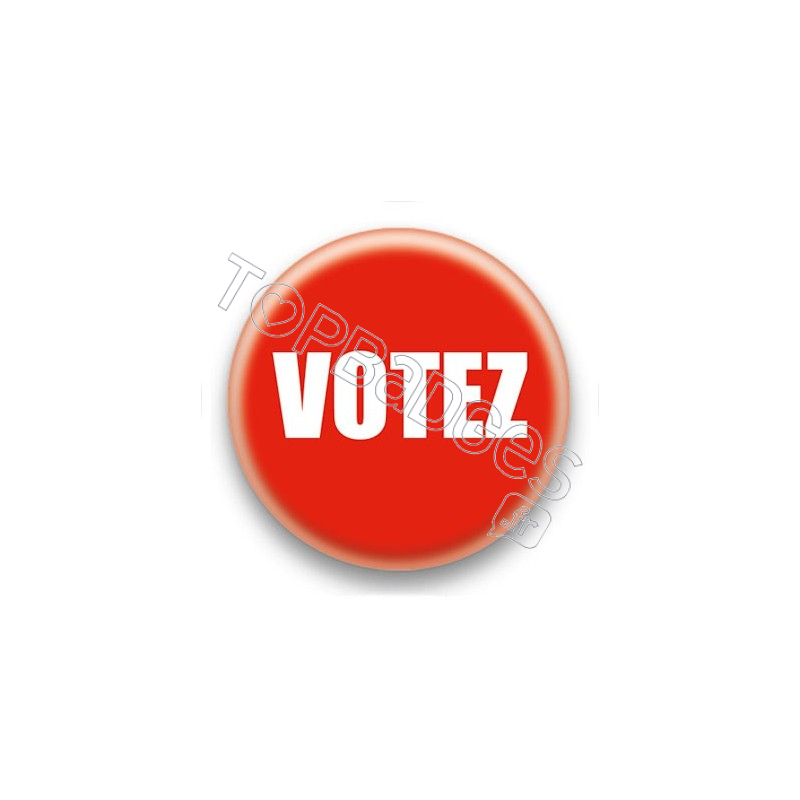 Badge Votez fond rouge