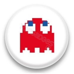 Badge Ghost Pacman Rouge