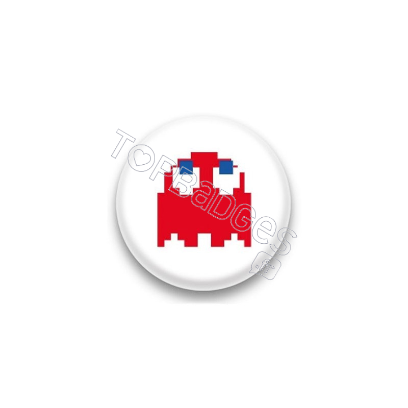 Badge Ghost Pacman Rouge