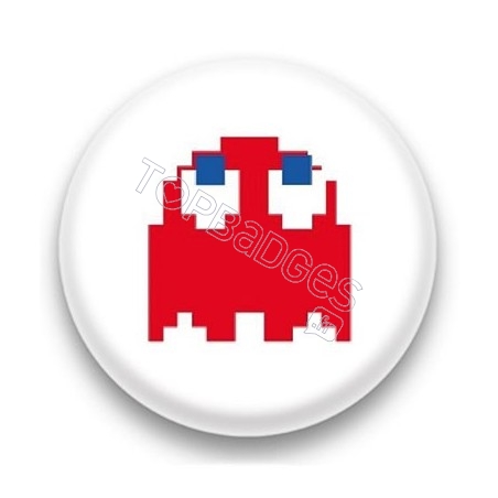 Badge Ghost Pacman Rouge