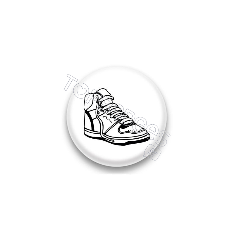 Badge basket blanche