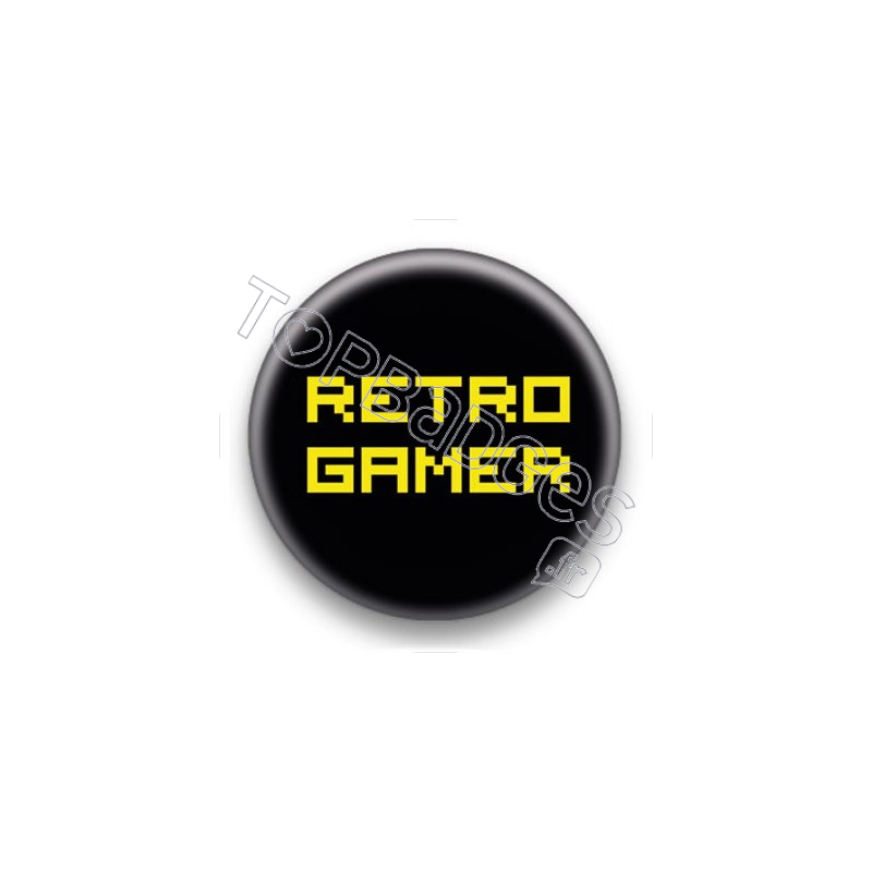 Badge Retro Gamer Jaune