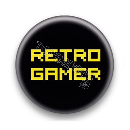 Badge Retro Gamer Jaune