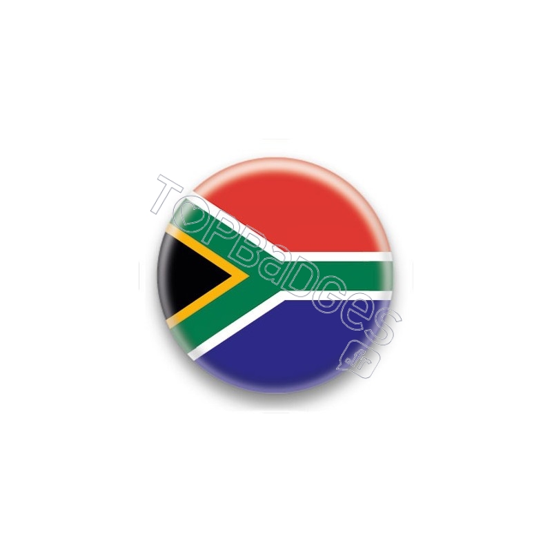Badge Bouton 25mm Drapeau Afrique du Sud