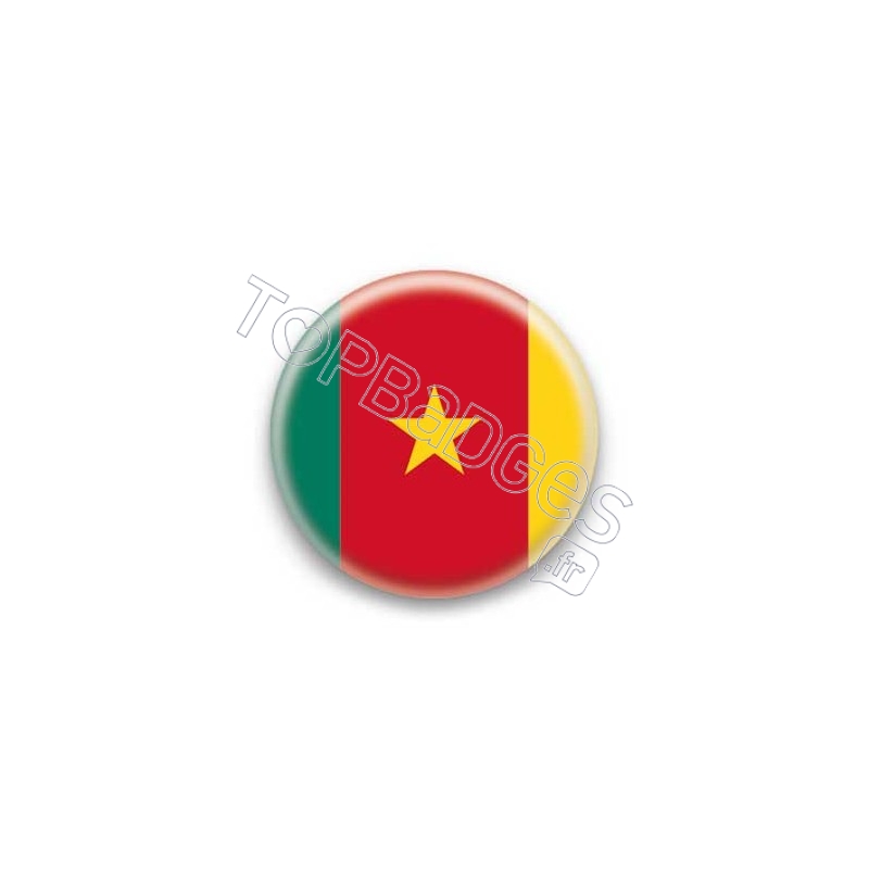 Badge Bouton 25mm Drapeau Cameroun