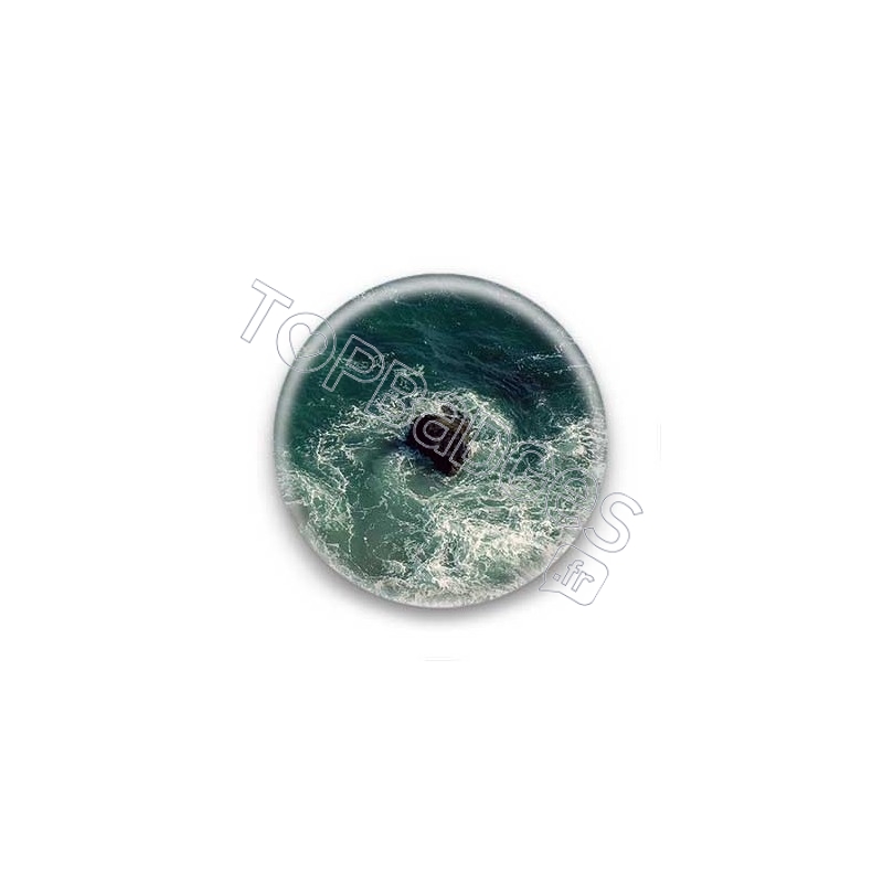 Badge un rocher dans l'océan
