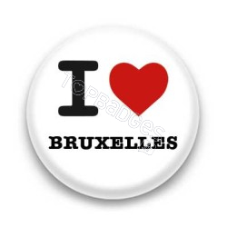 Badge I Love Bruxelles sur fond blanc