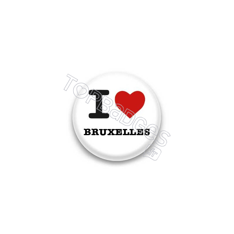 Badge I Love Bruxelles sur fond blanc