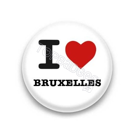 Badge I Love Bruxelles sur fond blanc