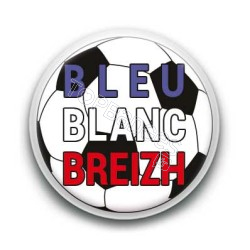 Badge ballon de foot bleu blanc breizh