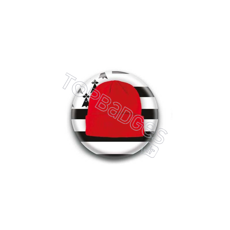 Badge bonnet rouge drapeau breton