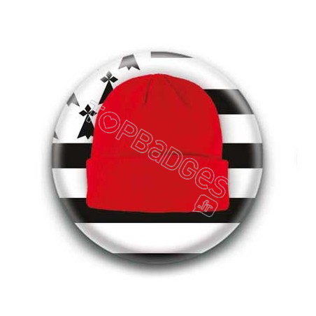 Badge bonnet rouge drapeau breton