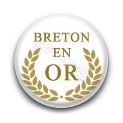 Badge breton en or fond blanc