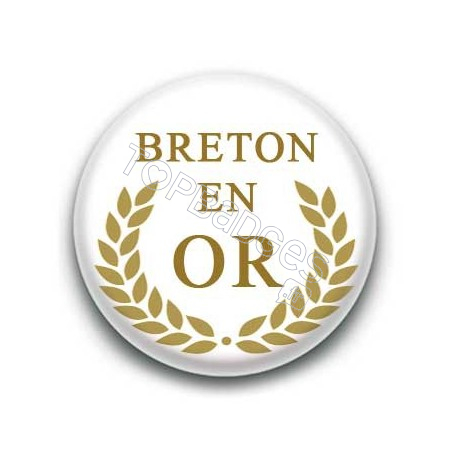 Badge breton en or fond blanc