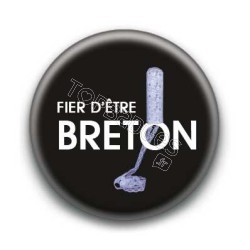 Badge Fier d'être breton fond noir