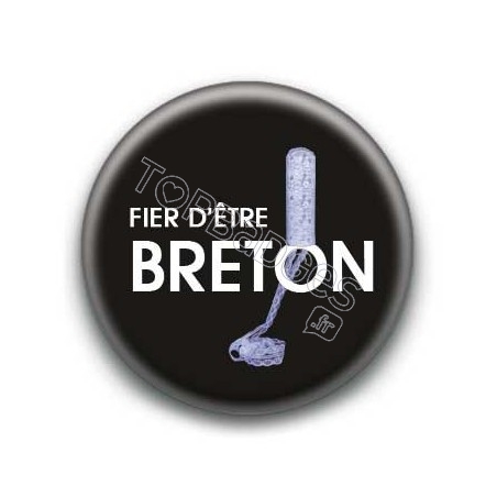 Badge Fier d'être breton fond noir