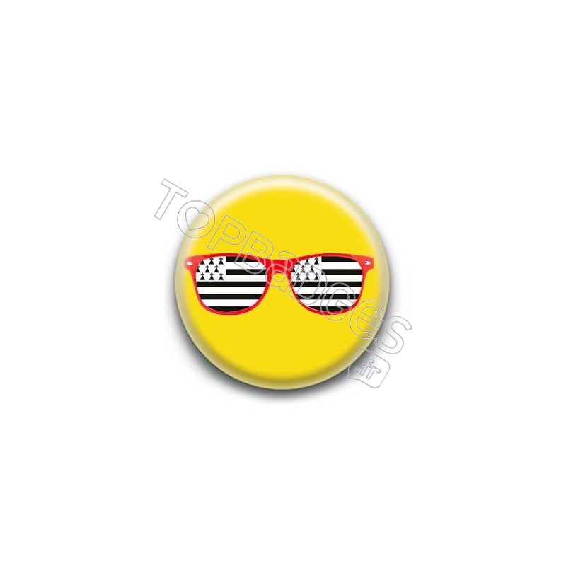 Badge Lunettes rouges drapeau breton