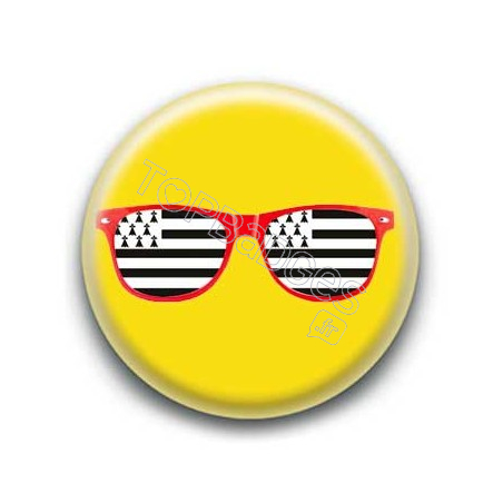 Badge Lunettes rouges drapeau breton