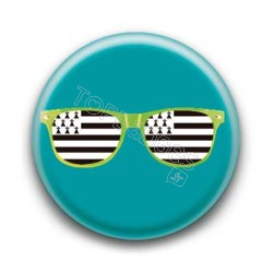 Badge Lunettes vertes drapeau breton