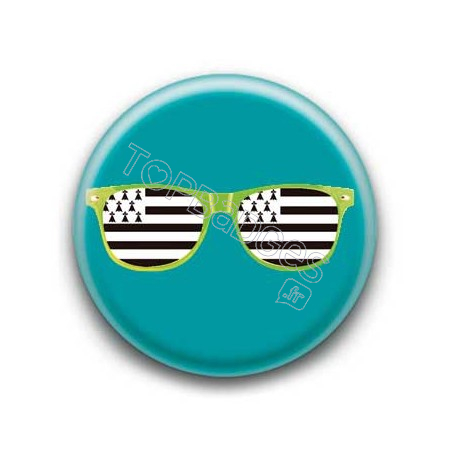 Badge Lunettes vertes drapeau breton