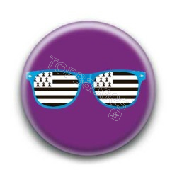 Badge Lunettes bleues drapeau breton