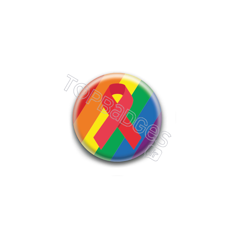 Badge : Lutte contre le sida LGBTQIA+ Badge : Lutte contre le sida LGBTQIA+