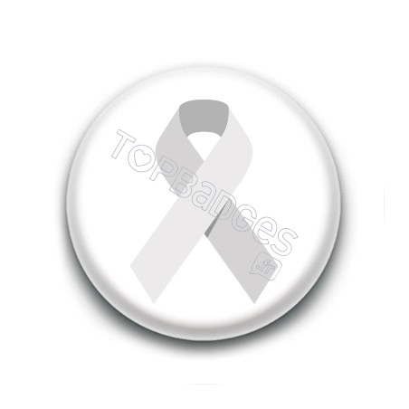 Badge : Ruban perle gris
