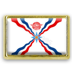 Pins rectangle doré : Drapeau des assyriens