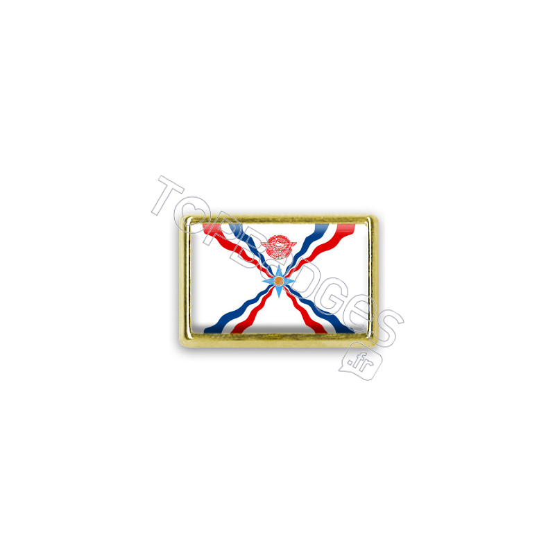 Pins rectangle doré : Drapeau des assyriens