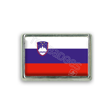 Pins rectangle : Drapeau Slovénie