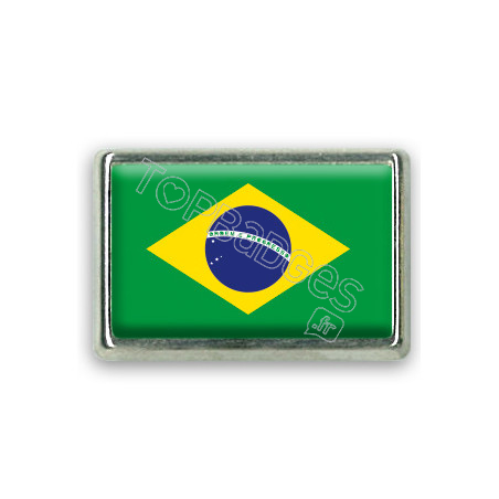 Pins rectangle : Drapeau Brésil