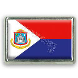 Pins rectangle : Drapeau Saint Martin