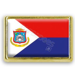 Pins rectangle : Drapeau Saint Martin