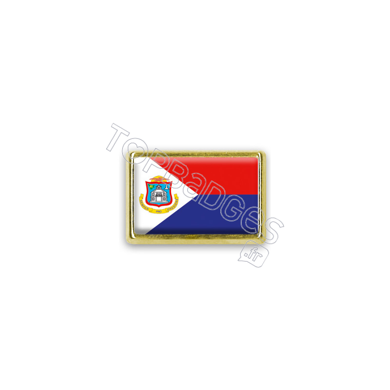 Pins rectangle : Drapeau Saint Martin